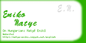 eniko matye business card