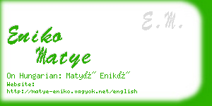 eniko matye business card